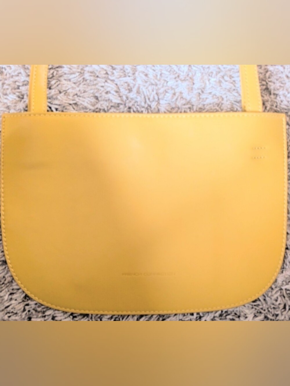 French Connection Mustard Yellow Smooth Leather Shoulder Bag